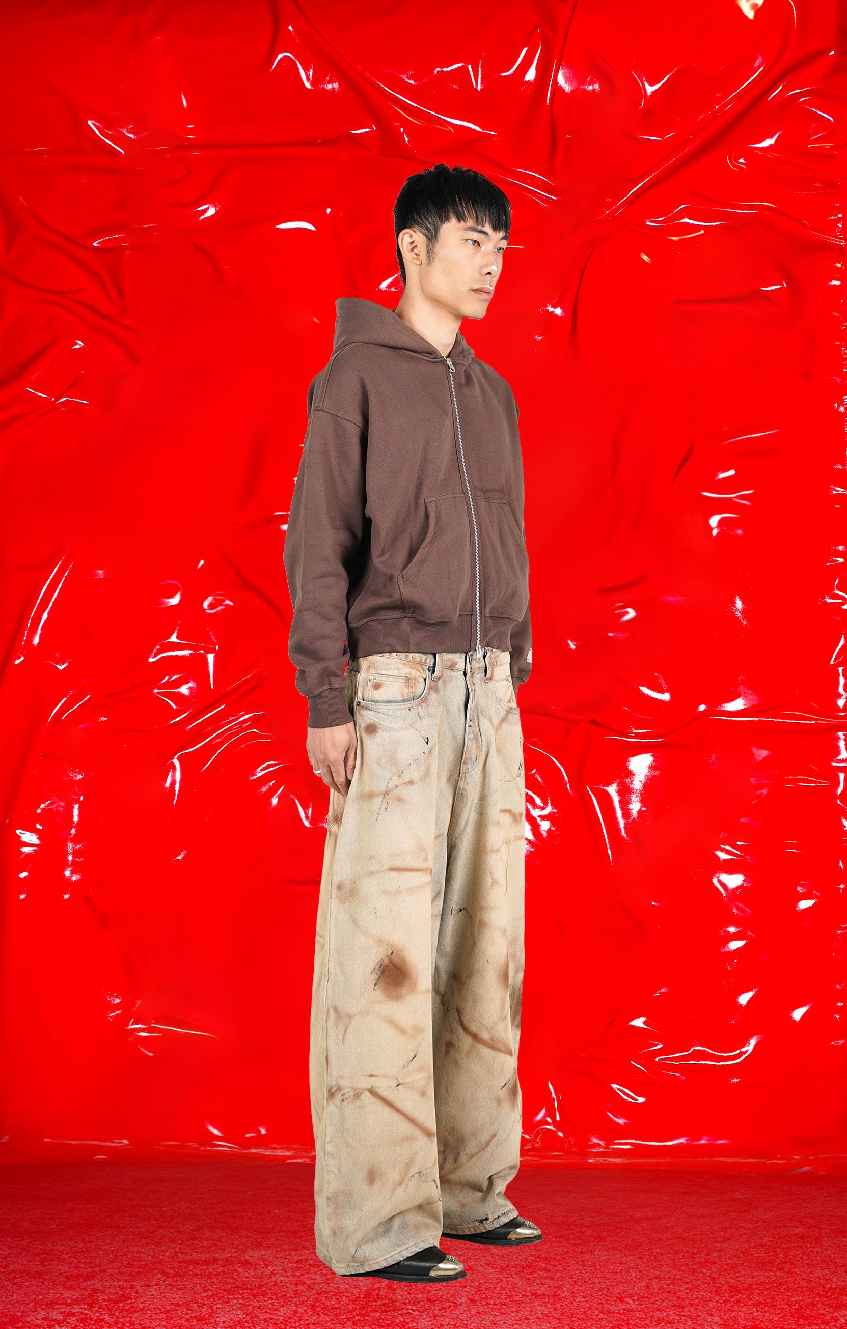 BOXY ZIP HOODIE MOCHA