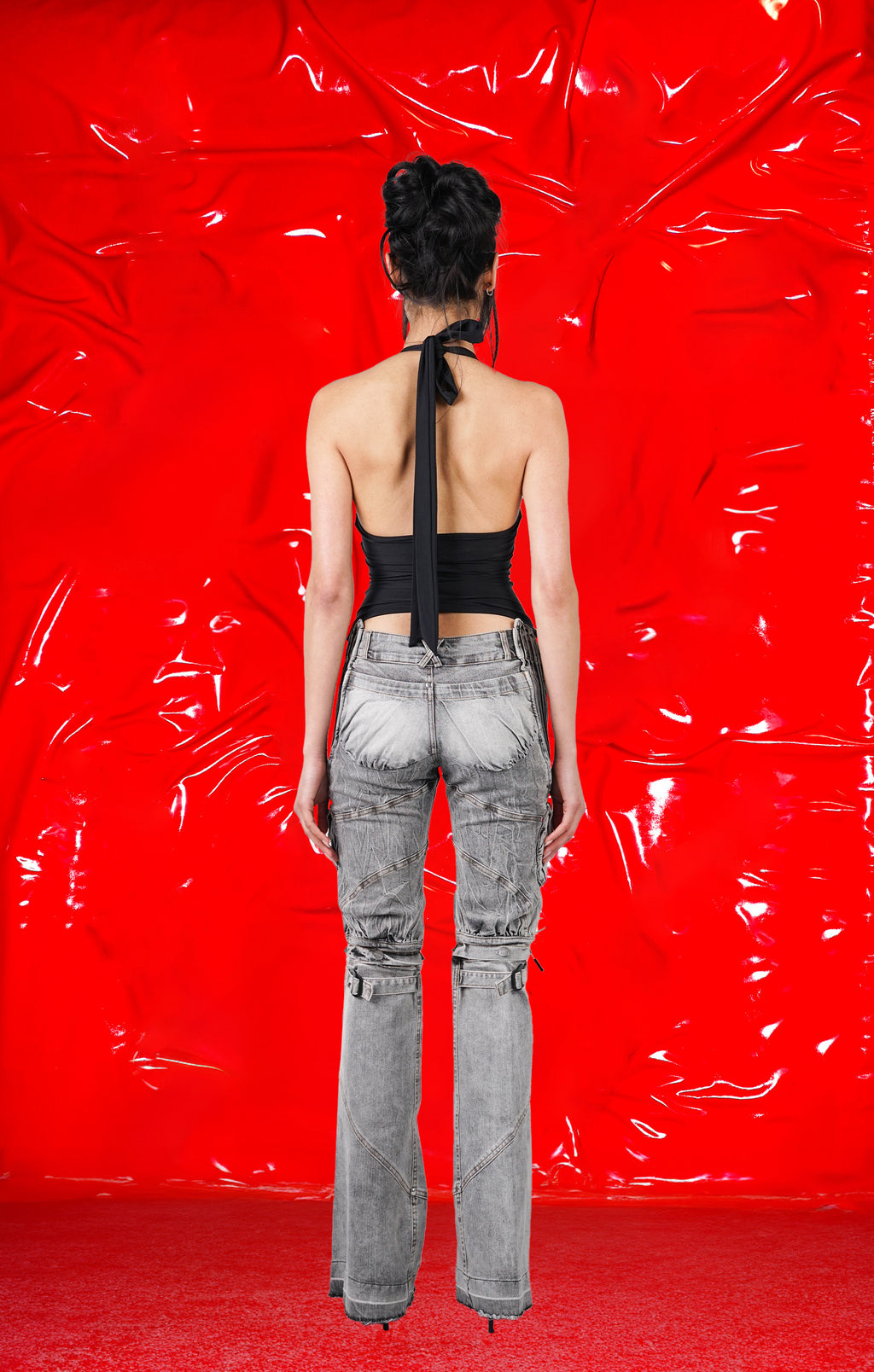 GREY WASH SKINEE SHORTS + LEG WARMERS