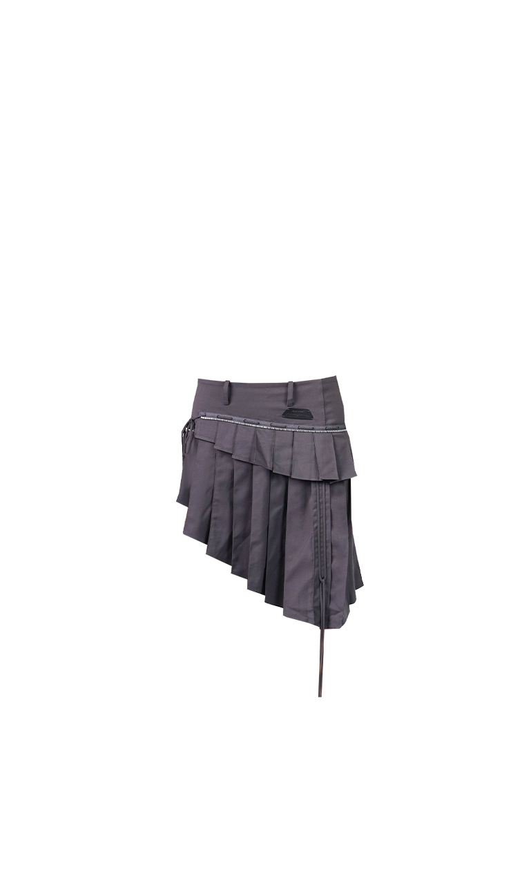 PLEATED MIDI SKIRT GREY