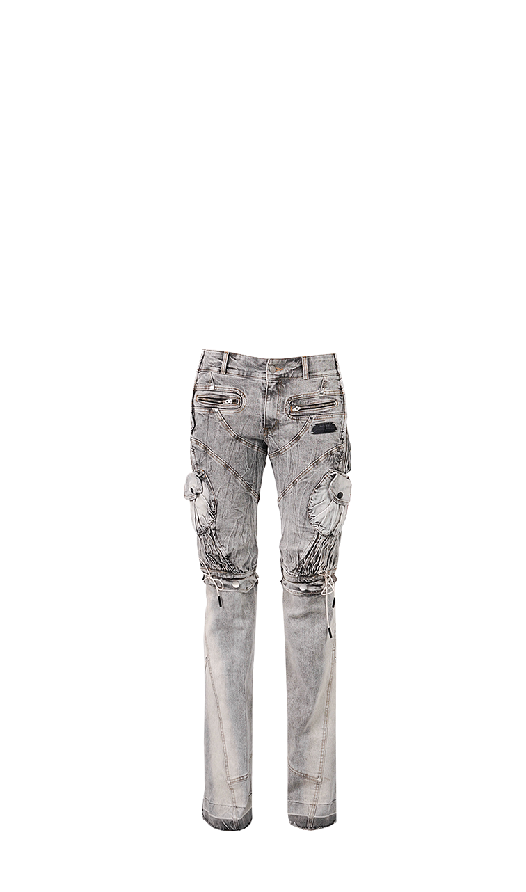 GREY WASH SKINEE SHORTS + LEG WARMERS