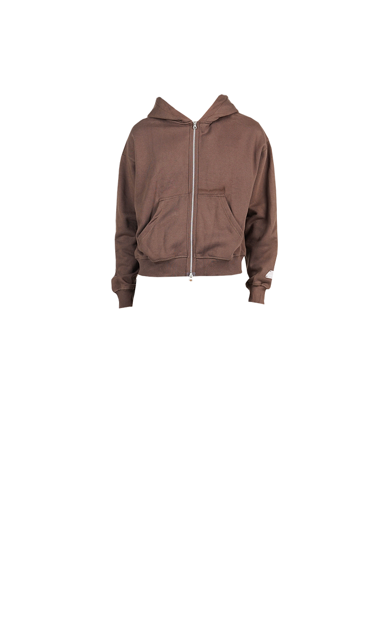 BOXY ZIP HOODIE MOCHA